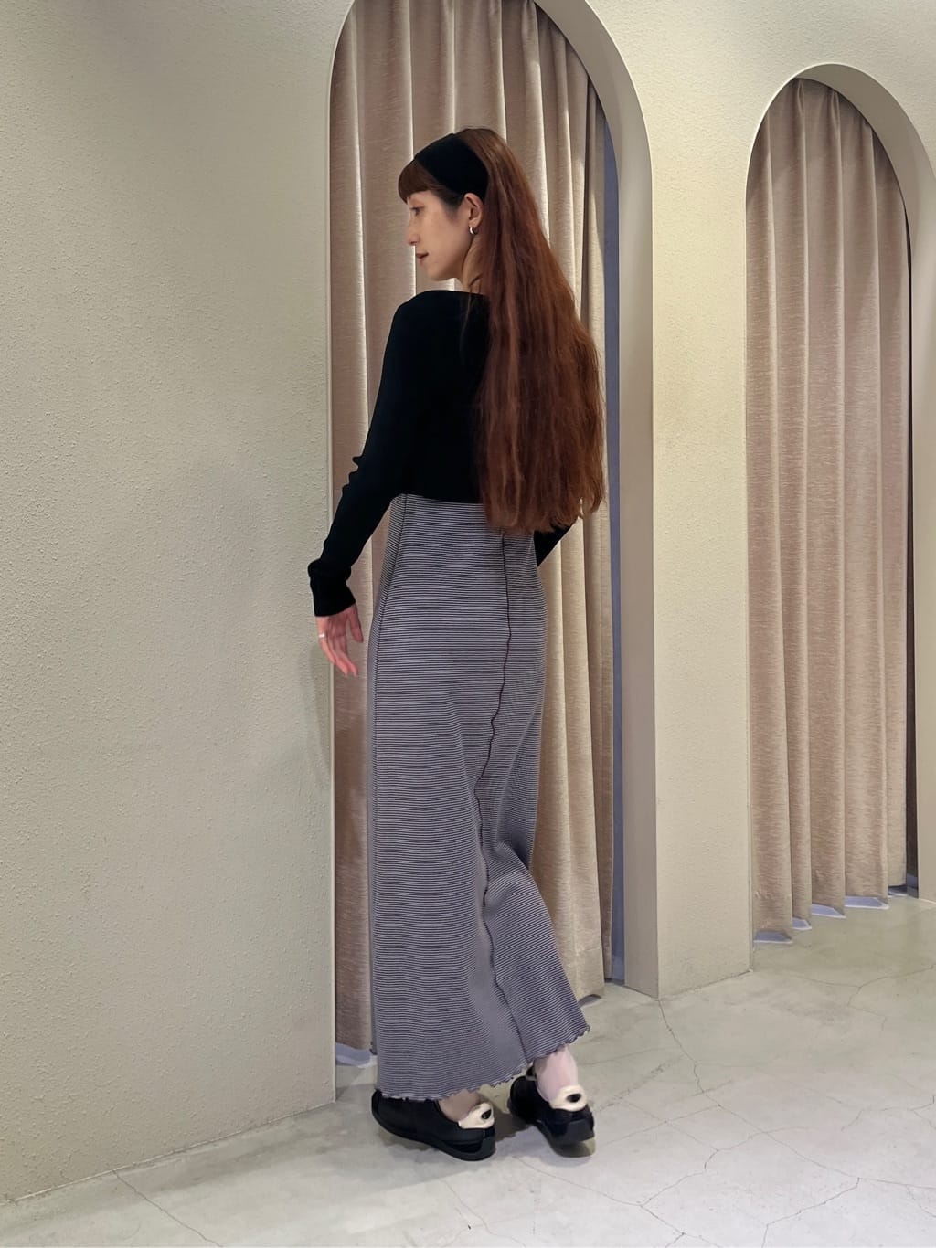 Rielさんの「CODE A｜【Cup-in】chic border jersey dress」を使ったコーディネート