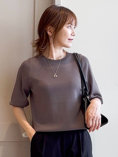 yamakoさんの「grove｜ひんやり多機能・やわらかドライタッチ五分袖プルオーバー」を使ったコーディネート