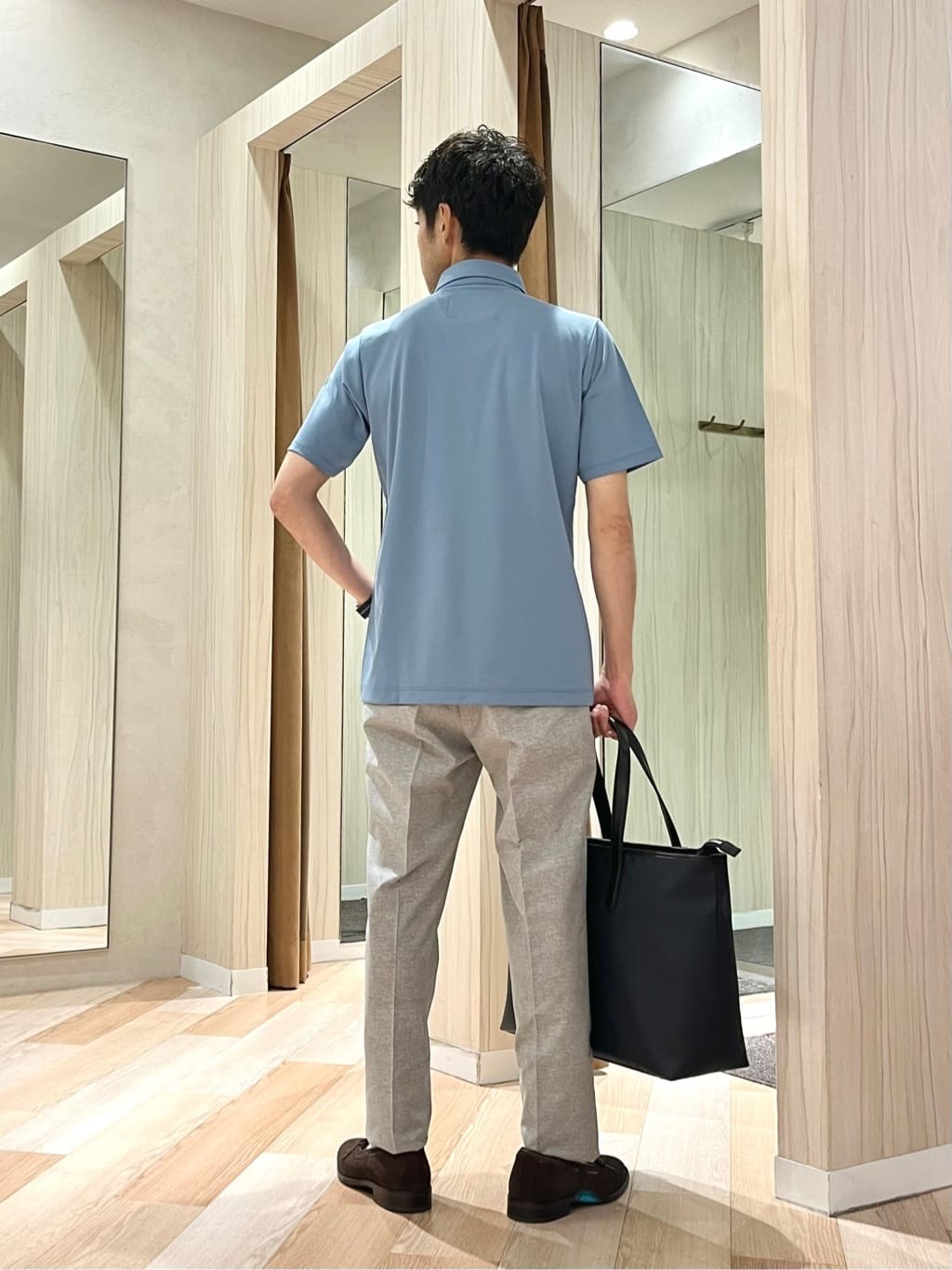 URAさんの「TAKEO KIKUCHI｜【抗菌防臭】COOL DOTS（R）ドビープリント パンツ」を使ったコーディネート