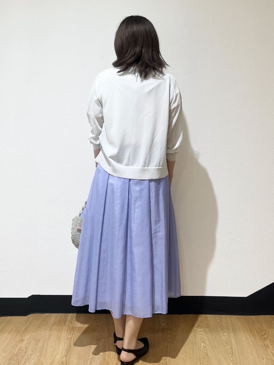 ayaさんの「Reflect｜【マシンウォッシュ可／セットアップ可】シアーボックスタックプリーツスカート」を使ったコーディネート