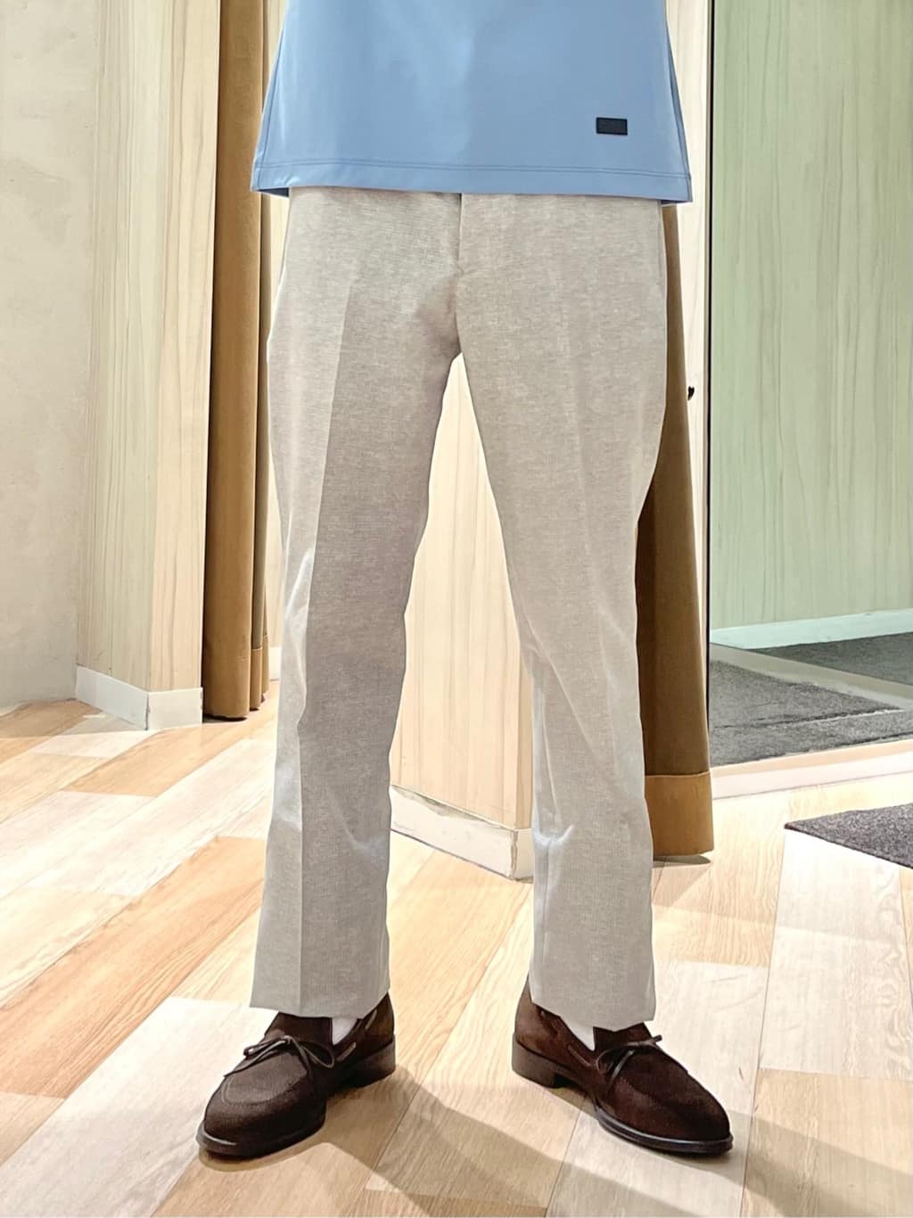 URAさんの「TAKEO KIKUCHI｜【抗菌防臭】COOL DOTS（R）ドビープリント パンツ」を使ったコーディネート