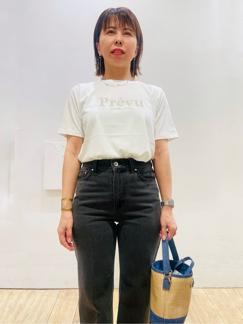 YUKOさんの「index｜《丈が選べる》ストレートデニムパンツ【洗濯機洗い可】」を使ったコーディネート