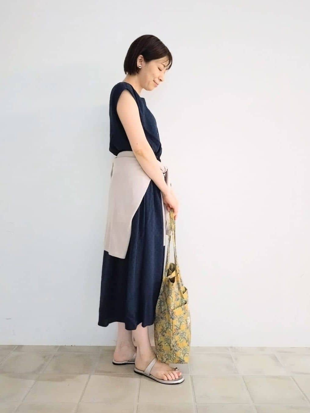 miomioさんの「SHOO･LA･RUE｜【S-LL】さらりと1枚で決まる ジャカードワンピース」を使ったコーディネート
