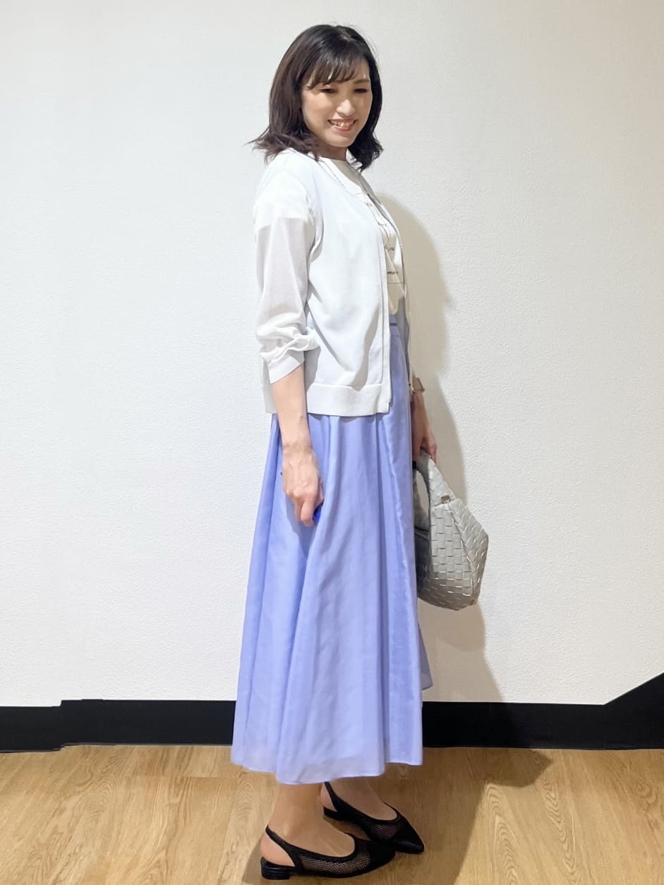 ayaさんの「Reflect｜【マシンウォッシュ可／セットアップ可】シアーボックスタックプリーツスカート」を使ったコーディネート