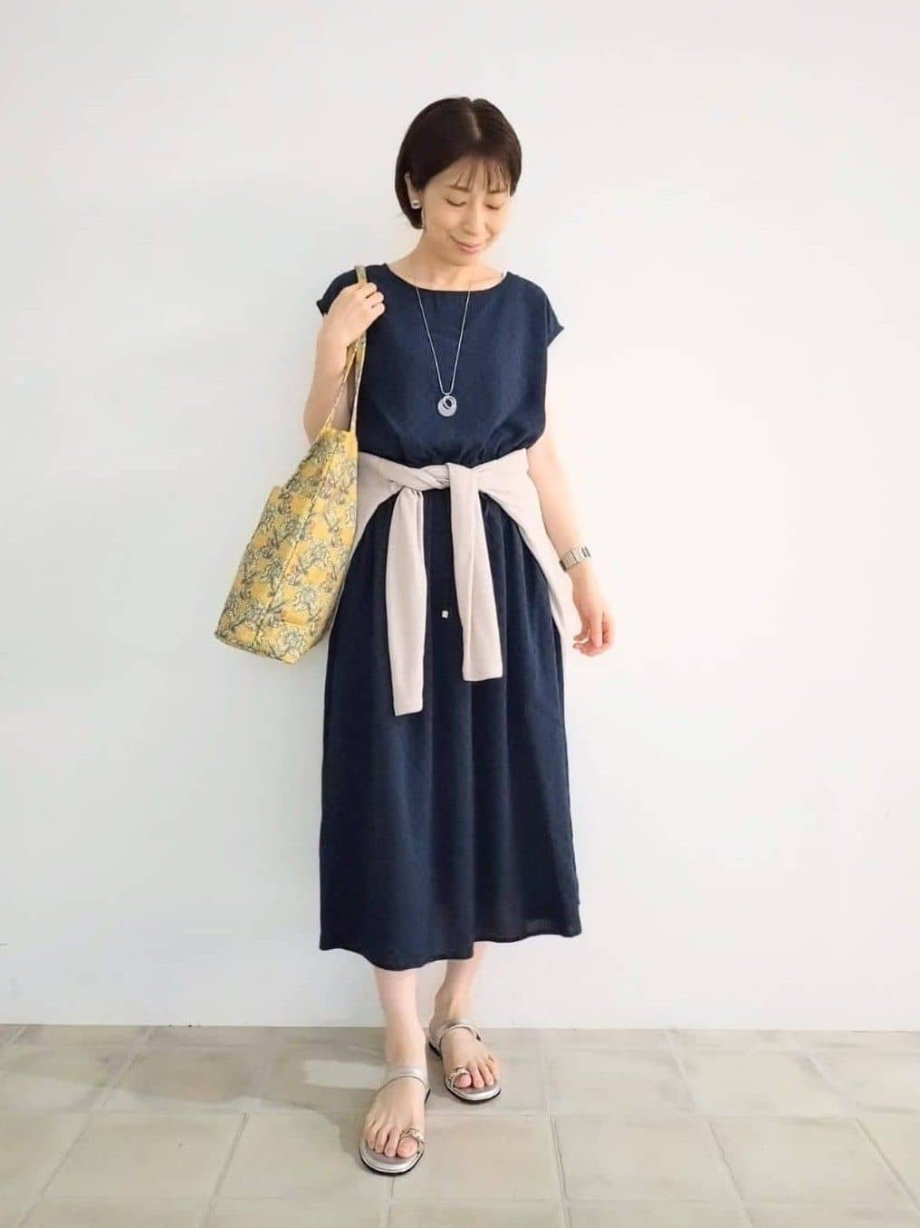 miomioさんの「SHOO･LA･RUE｜【S-LL】さらりと1枚で決まる ジャカードワンピース」を使ったコーディネート