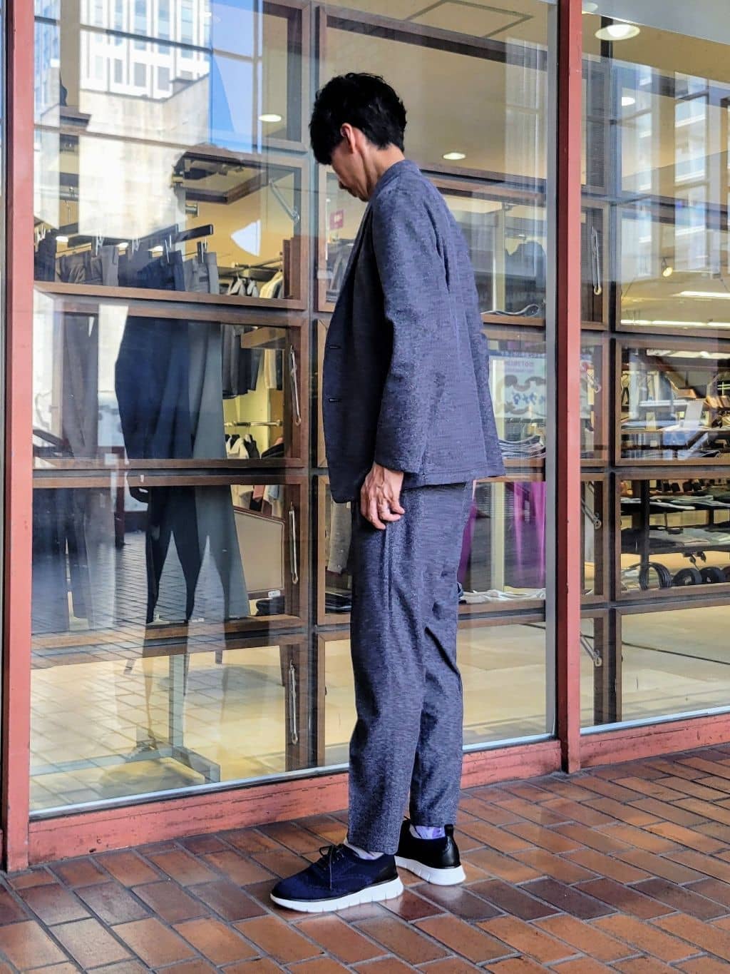piroyaさんの「TAKEO KIKUCHI｜【抗菌防臭／5サイズ展開】ハイゲージポンチ Tシャツ」を使ったコーディネート