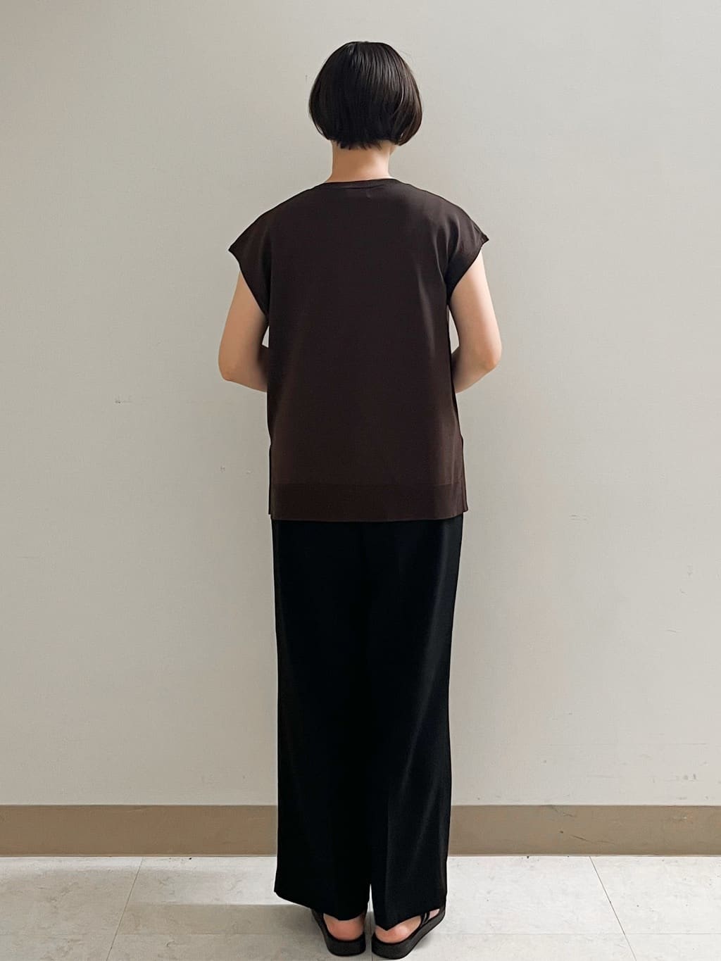 あかねさんの「OPAQUE.CLIP｜ロゴフレンチスリーブニット【洗濯機洗い可／UV／接触冷感／抗ピル】」を使ったコーディネート