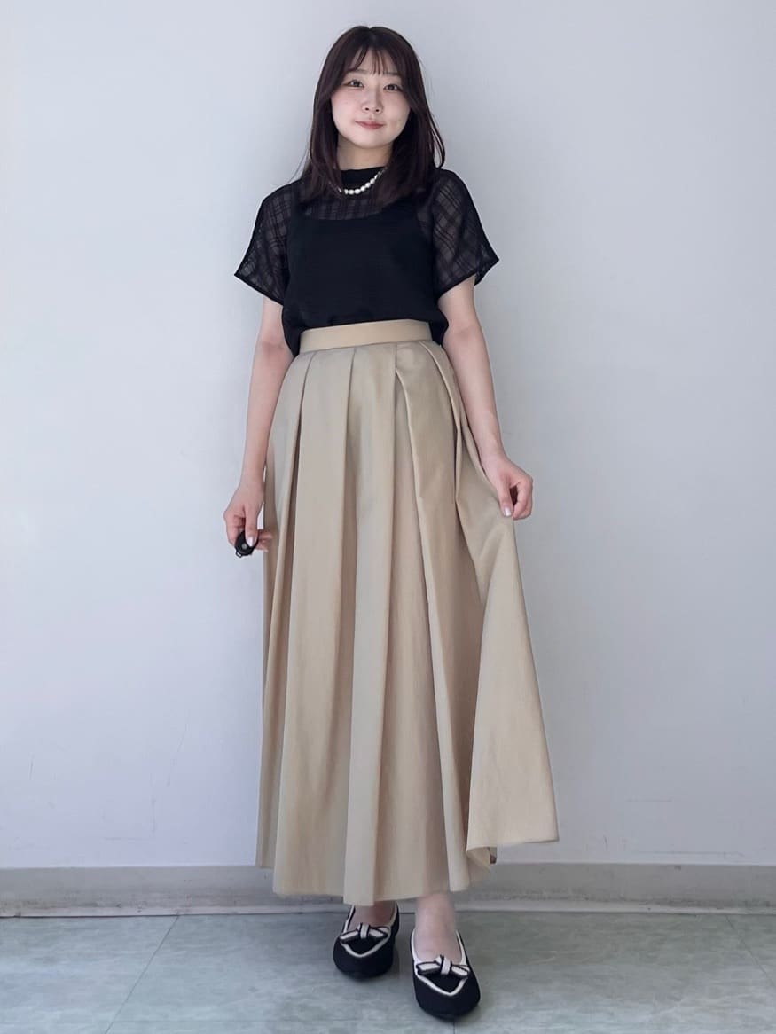 KAHOさんの「UNTITLED｜【シアー】チェックスタンドネックブラウス」を使ったコーディネート