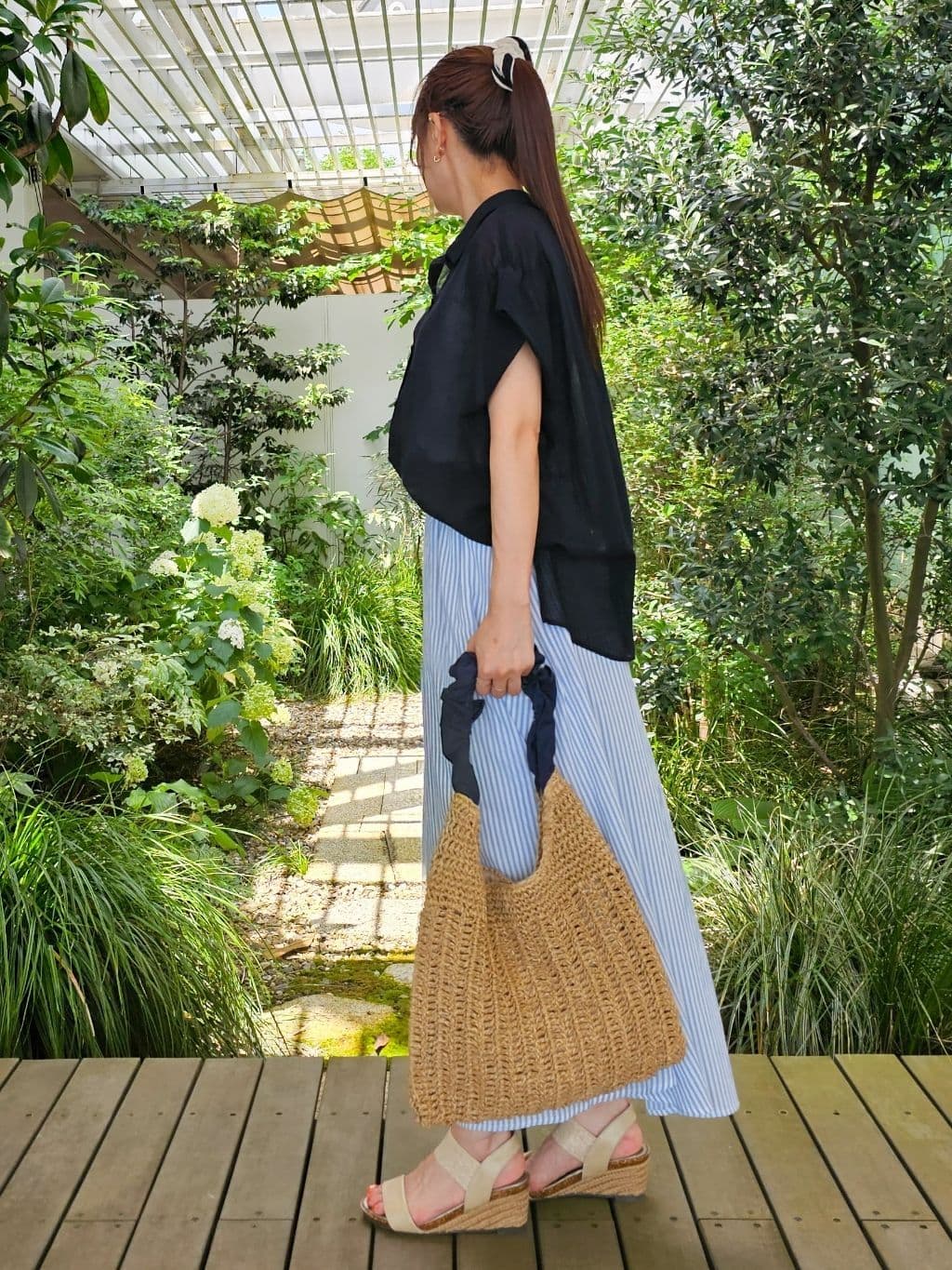 ゆゆさんの「SHOO･LA･RUE｜【S-LL】さらシャリコットン 上品なシアー感のデザインシャツ」を使ったコーディネート