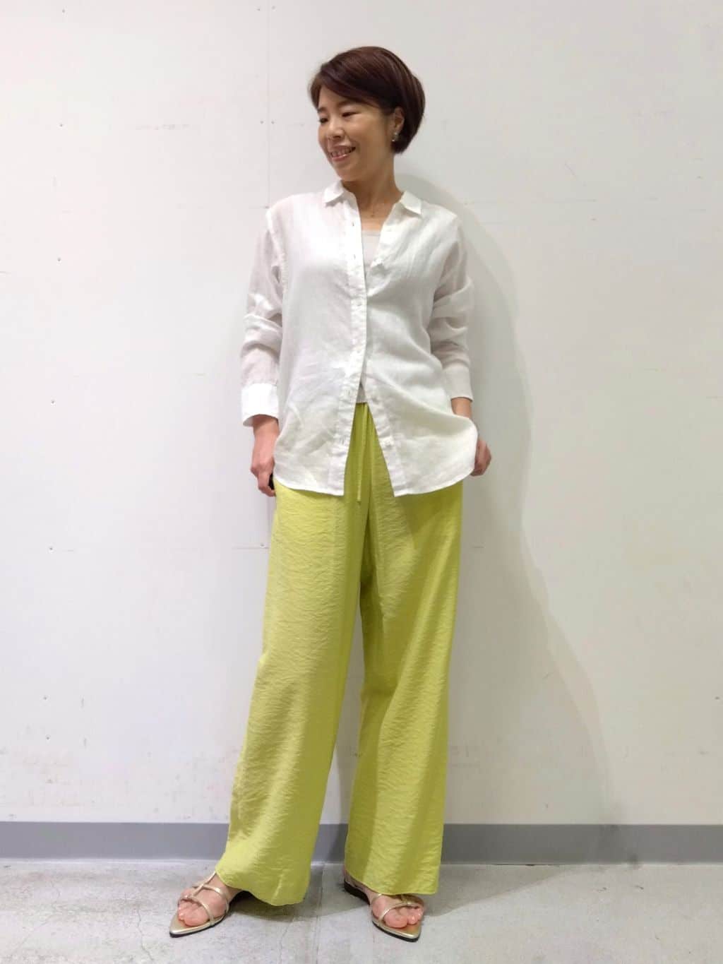 Kさんの「INDIVI｜【洗える／UVケア／SETUP可能】ドロストワイドパンツ」を使ったコーディネート