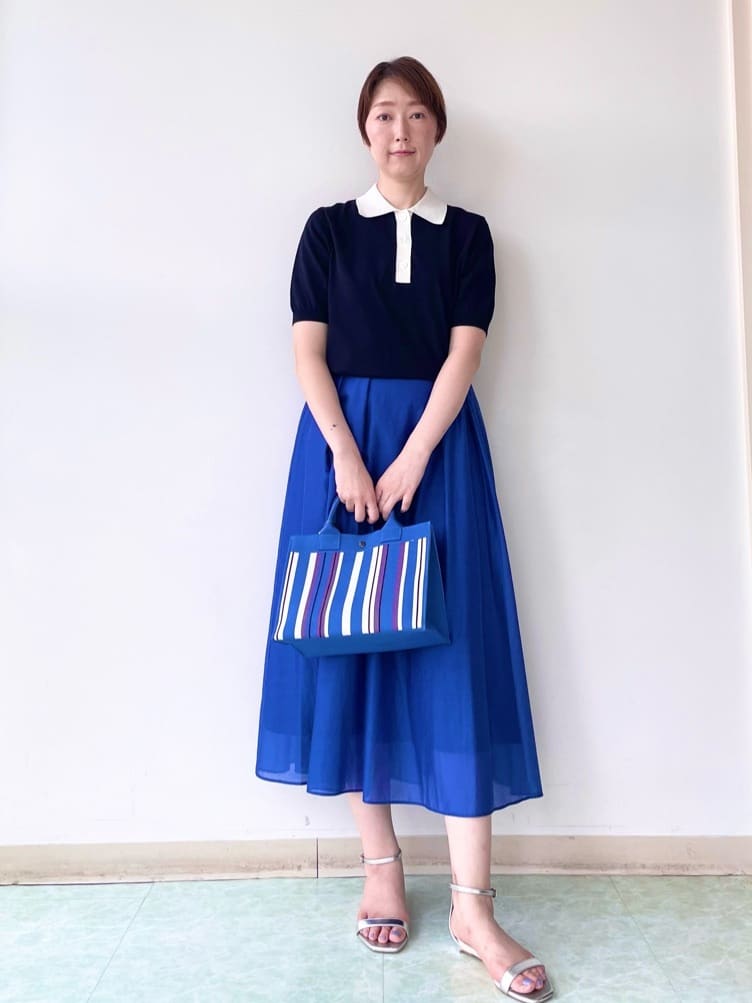 aliceさんの「UNTITLED｜【トレンド/きれいめ】5分袖ポロニット」を使ったコーディネート