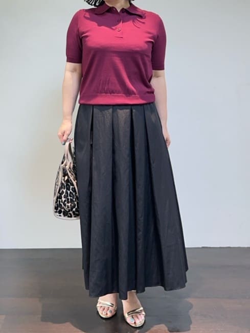 Asamiさんの「UNTITLED｜【トレンド/きれいめ】5分袖ポロニット」を使ったコーディネート