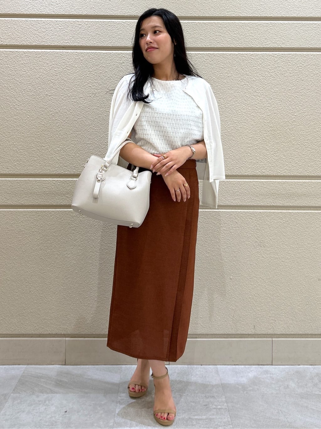 Momokaさんの「COUP DE CHANCE｜【手洗い可／日本製】ジャカードブラウス」を使ったコーディネート