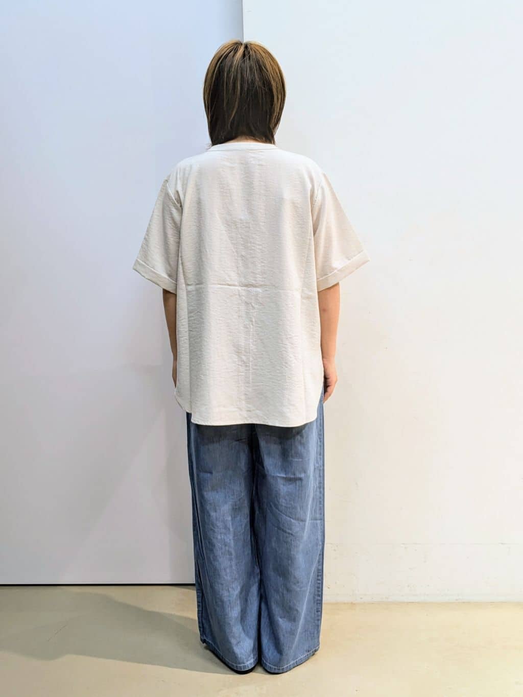 kotoさんの「THE SHOP TK｜ダブルポケット5分袖シャツ/体型カバー／洗濯機OK」を使ったコーディネート