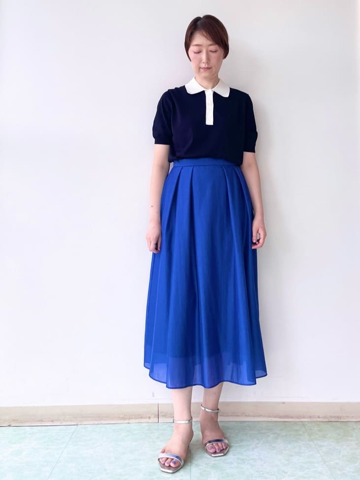 aliceさんの「UNTITLED｜【トレンド/きれいめ】5分袖ポロニット」を使ったコーディネート
