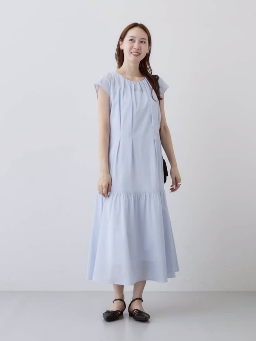 mitsukiさんの「INDIVI｜【1枚でコーデ完成！】タックワンピース」を使ったコーディネート
