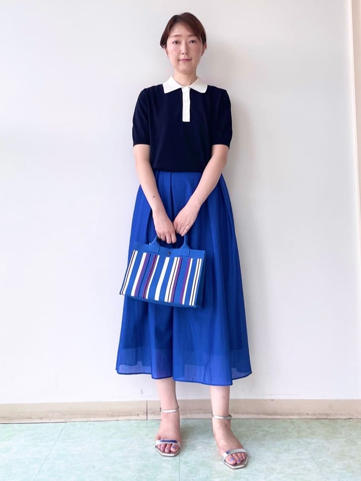 aliceさんの「UNTITLED｜【トレンド/きれいめ】5分袖ポロニット」を使ったコーディネート