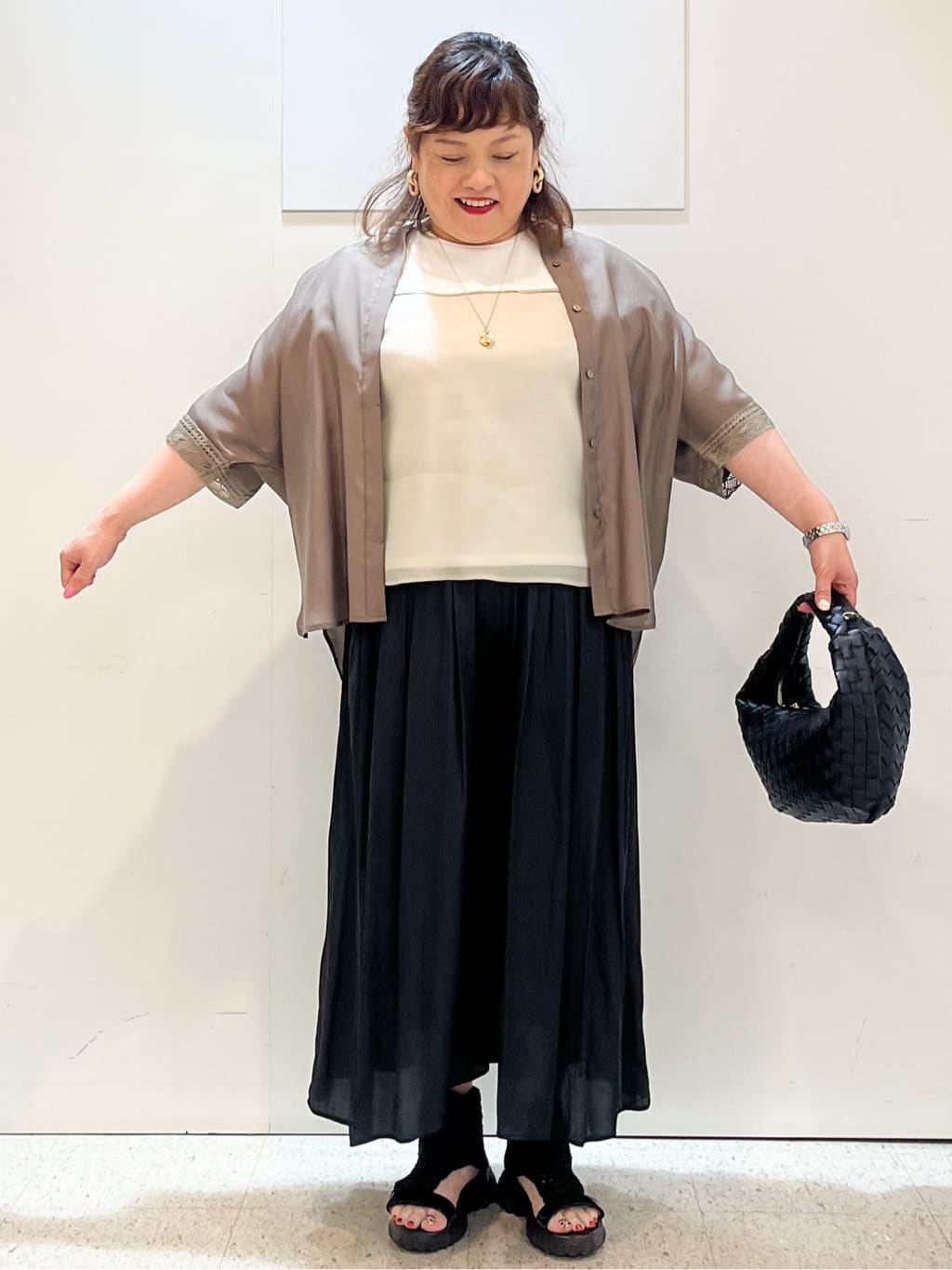 kimmyさんの「Reflect｜【ウエストゴム仕様／長く着られる◎】スカーチョパンツ」を使ったコーディネート