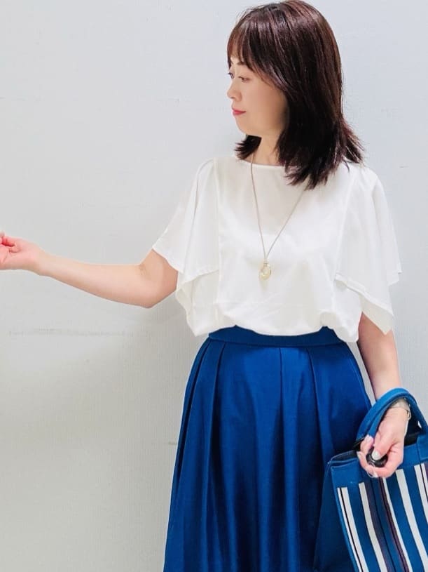 makiさんの「UNTITLED｜【きれいめ／接触冷感／日本製】ハンカチスリーブプルオーバー」を使ったコーディネート