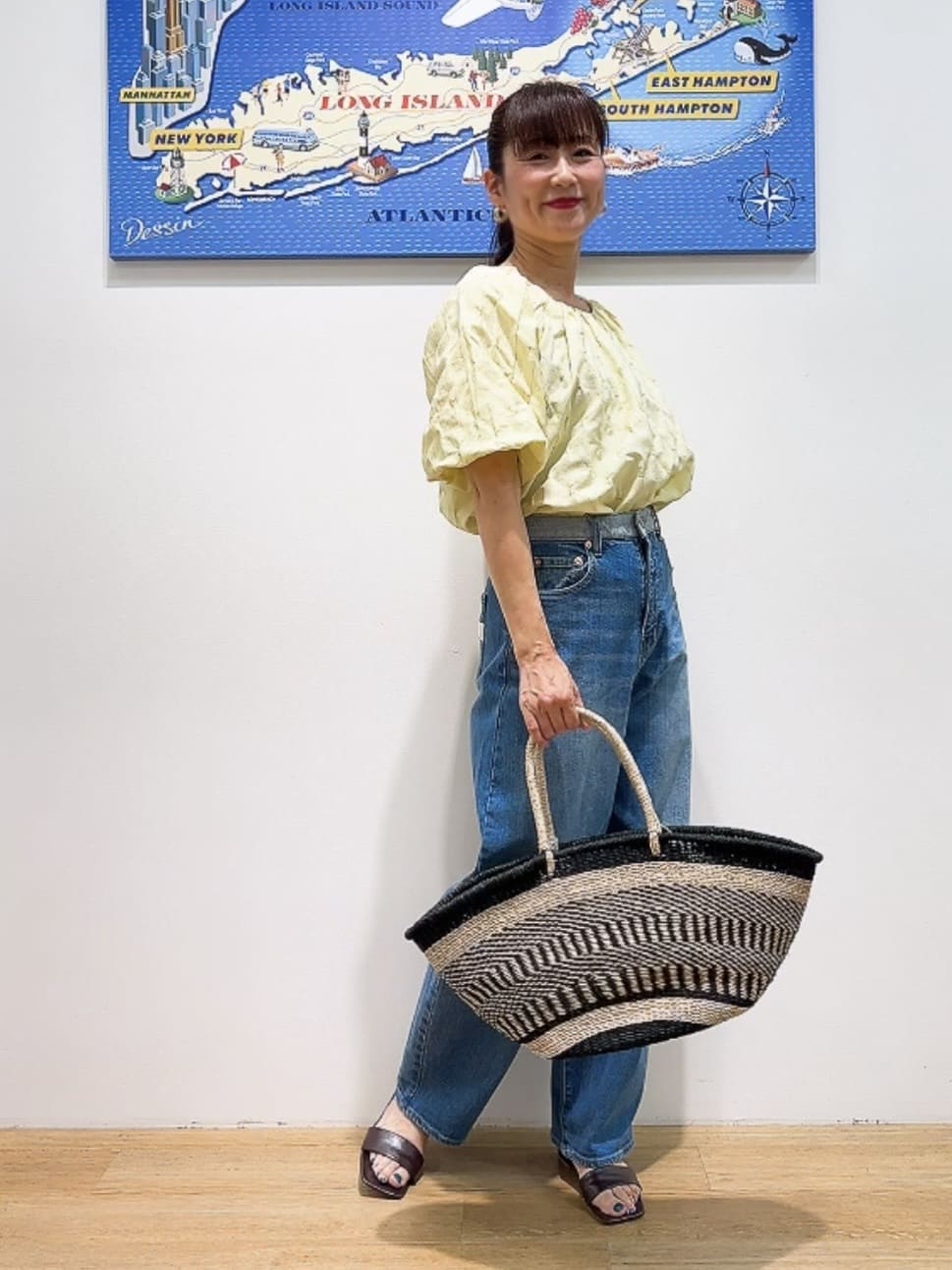 Yasucoさんの「Dessin｜【洗える／五分袖】バルーンスリーブジャガードブラウス」を使ったコーディネート