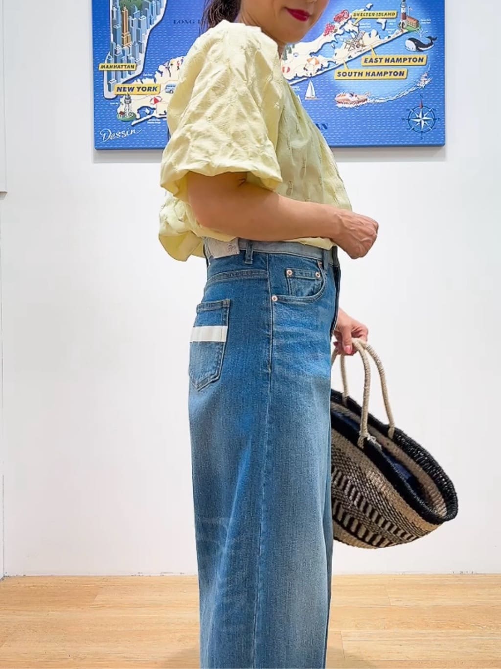 Yasucoさんの「Dessin｜【洗える／五分袖】バルーンスリーブジャガードブラウス」を使ったコーディネート