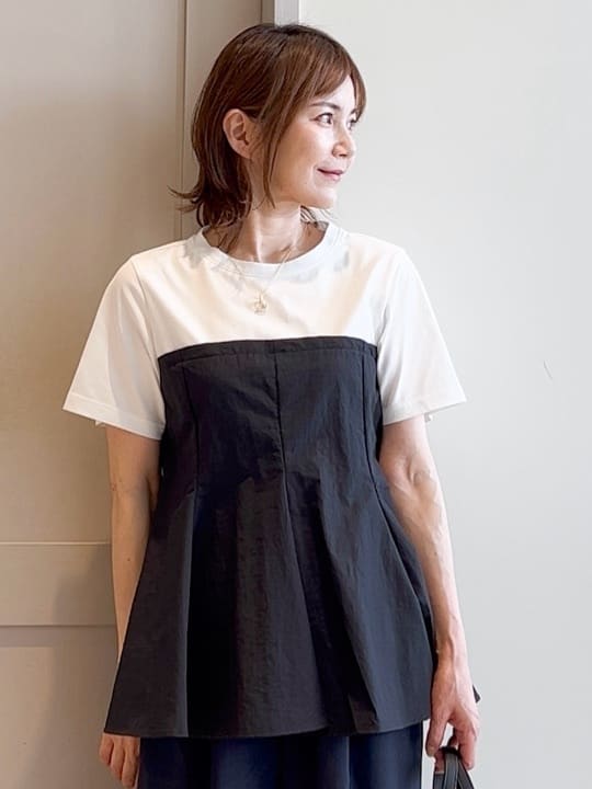 yamakoさんの「grove｜贅沢フレアーが高見え ドッキングビスチェT」を使ったコーディネート