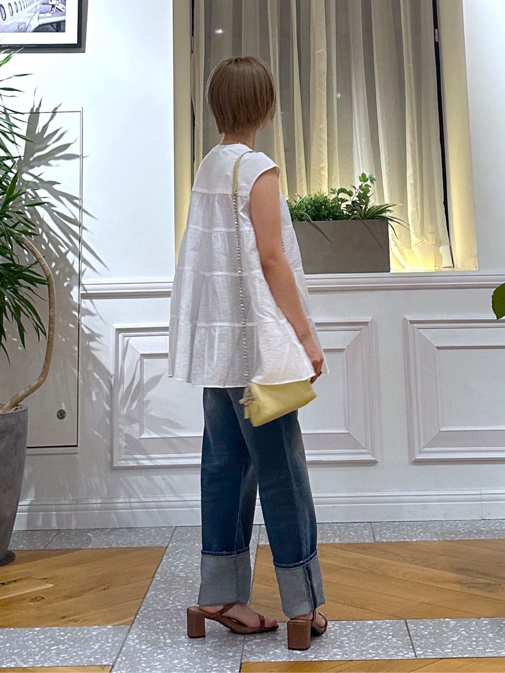 なべこさんの「DRESSTERIOR｜◆【接触冷感/イージーケア】ティアードコンビカットソー」を使ったコーディネート