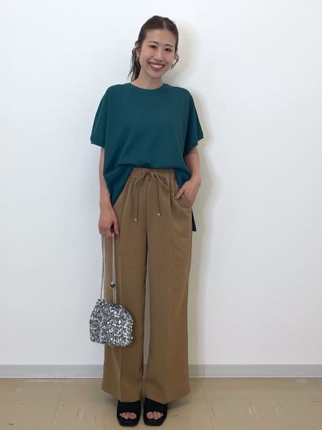 Akiさんの「OPAQUE.CLIP｜《5色展開／S-LLサイズ》リラクシーメッシュニット【洗濯機洗い可】」を使ったコーディネート