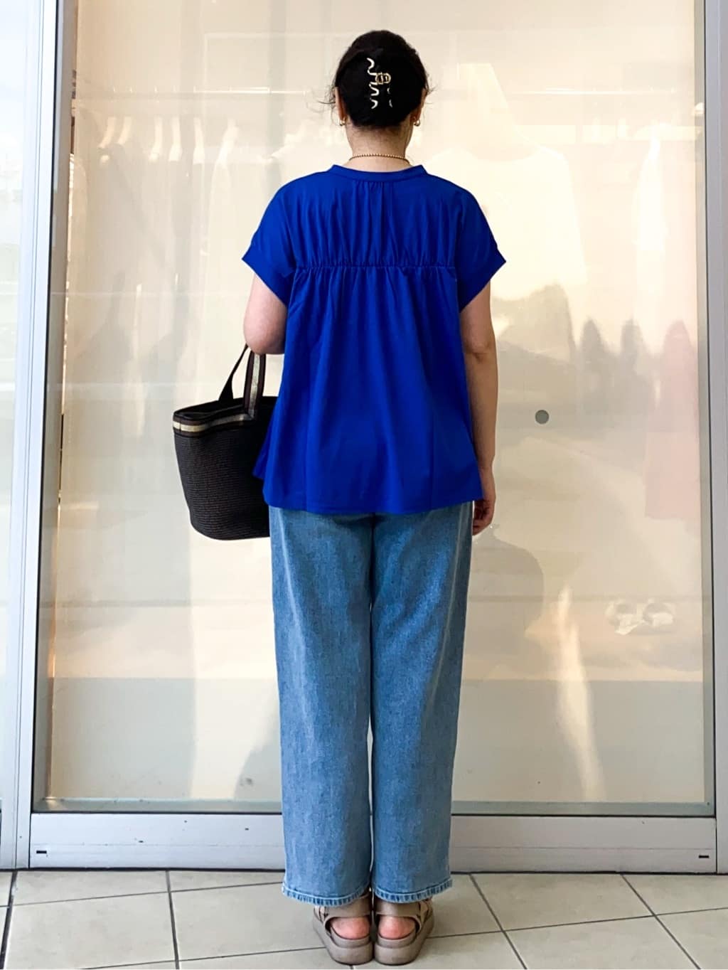 Jeanさんの「OPAQUE.CLIP｜スキッパーフレアカットソー【接触冷感／洗濯機洗い可】」を使ったコーディネート