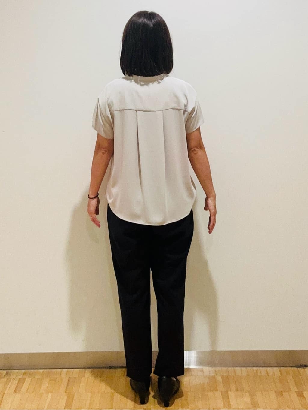 haseさんの「Reflect｜【インナーに◎／すっきり見え！長め丈】タックデティールブラウス」を使ったコーディネート