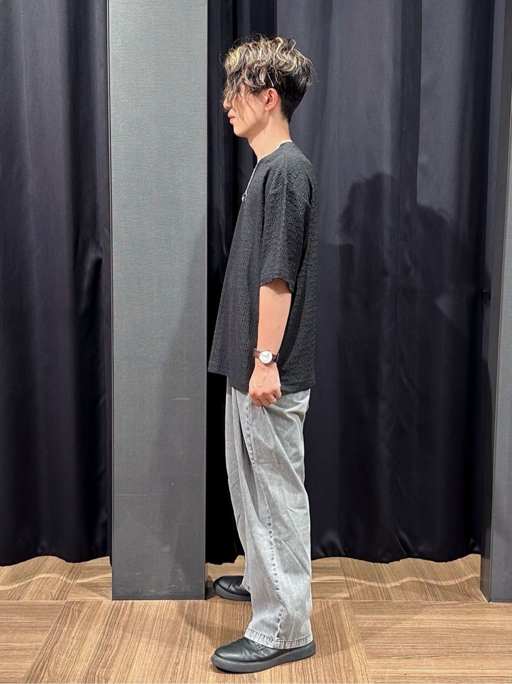 tomoyaさんの「THE SHOP TK｜楊柳ボーダー半袖Tシャツ【洗濯機OK】」を使ったコーディネート