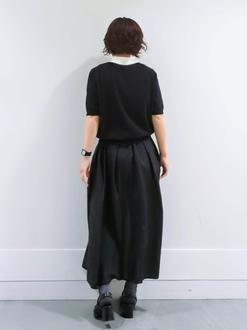 ミズタさんの「UNTITLED｜【トレンド/きれいめ】5分袖ポロニット」を使ったコーディネート