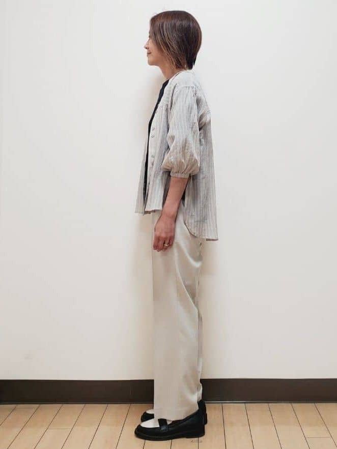 yuuさんの「Reflect｜【マシンウォッシュ可】リネンライクフレアパンツ」を使ったコーディネート