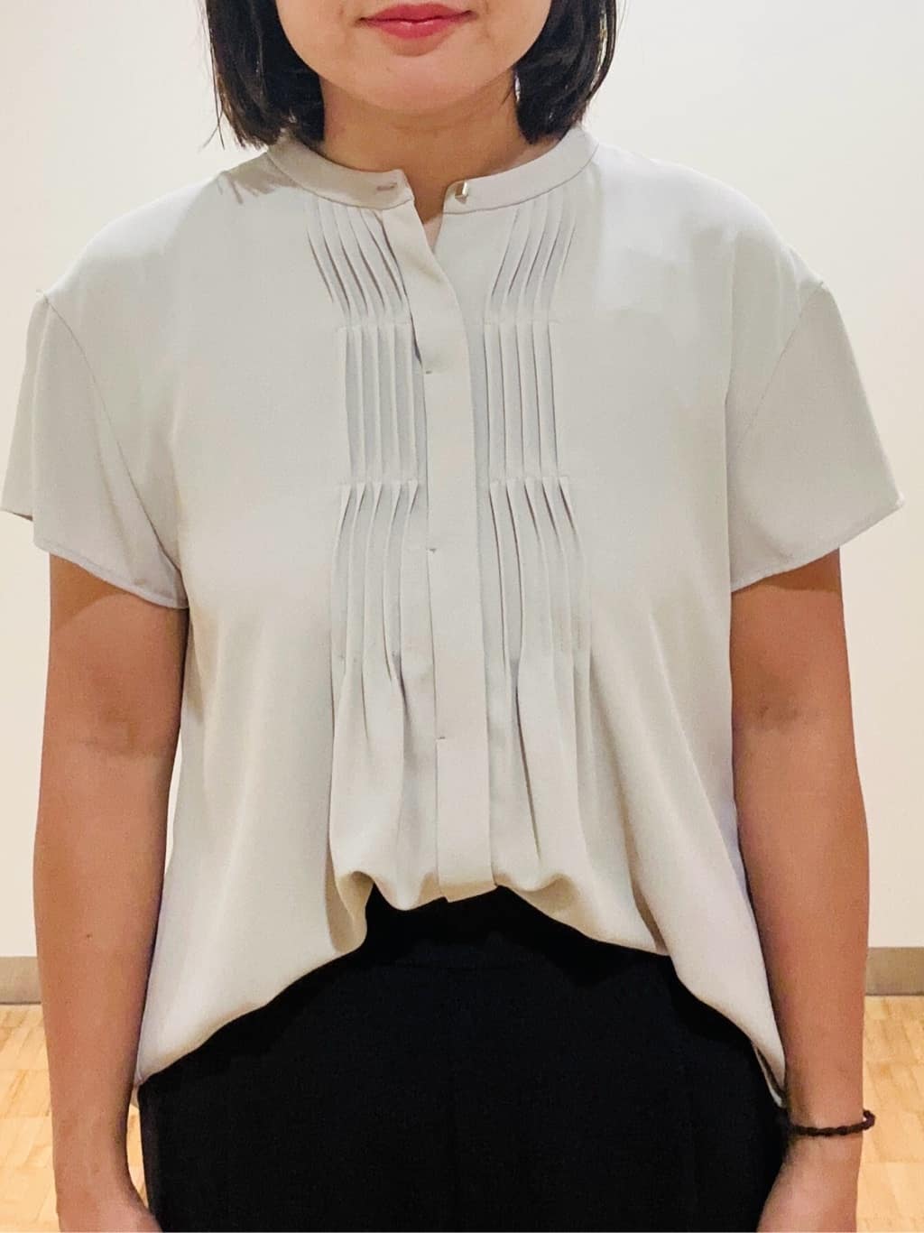 haseさんの「Reflect｜【インナーに◎／すっきり見え！長め丈】タックデティールブラウス」を使ったコーディネート