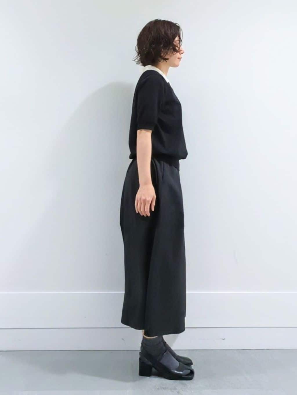 ミズタさんの「UNTITLED｜【トレンド/きれいめ】5分袖ポロニット」を使ったコーディネート