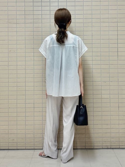 kyokaさんの「UNTITLED｜【洗える/スキッパー】フレンチスリーブシアーブラウス」を使ったコーディネート