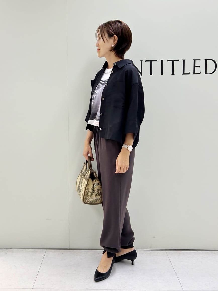 Mikiさんの「UNTITLED｜【吸水速乾/ウエストゴム】バックサテン ジョグパンツ」を使ったコーディネート