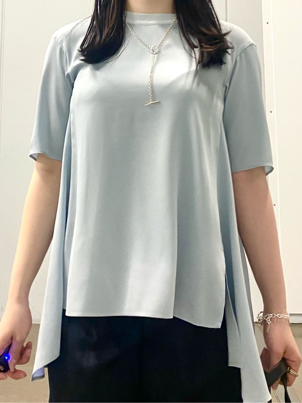 misakiさんの「INDIVI｜【バックシャン】デザインTブラウス」を使ったコーディネート