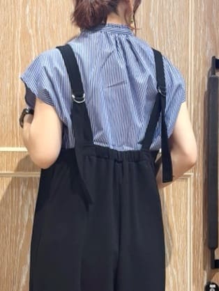 meiさんの「SHOO･LA･RUE｜【洗える/S-LL】プチフリル襟が女性らしい フレンチスリーブシャツ」を使ったコーディネート