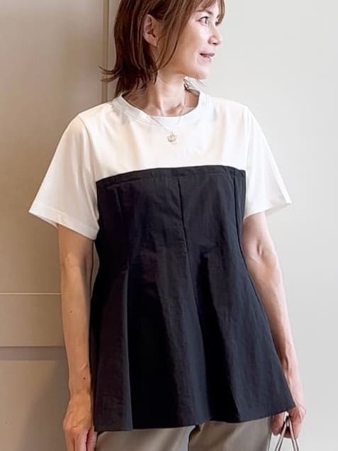 yamakoさんの「grove｜贅沢フレアーが高見え ドッキングビスチェT」を使ったコーディネート