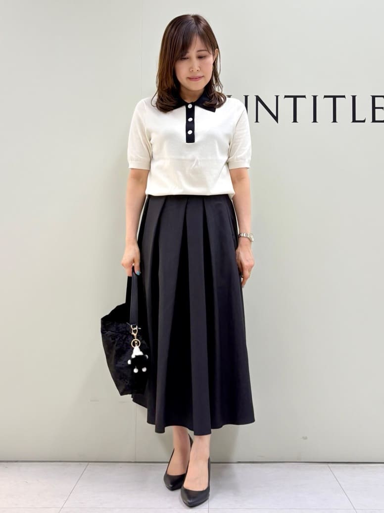 Sakaiさんの「UNTITLED｜【トレンド/きれいめ】5分袖ポロニット」を使ったコーディネート