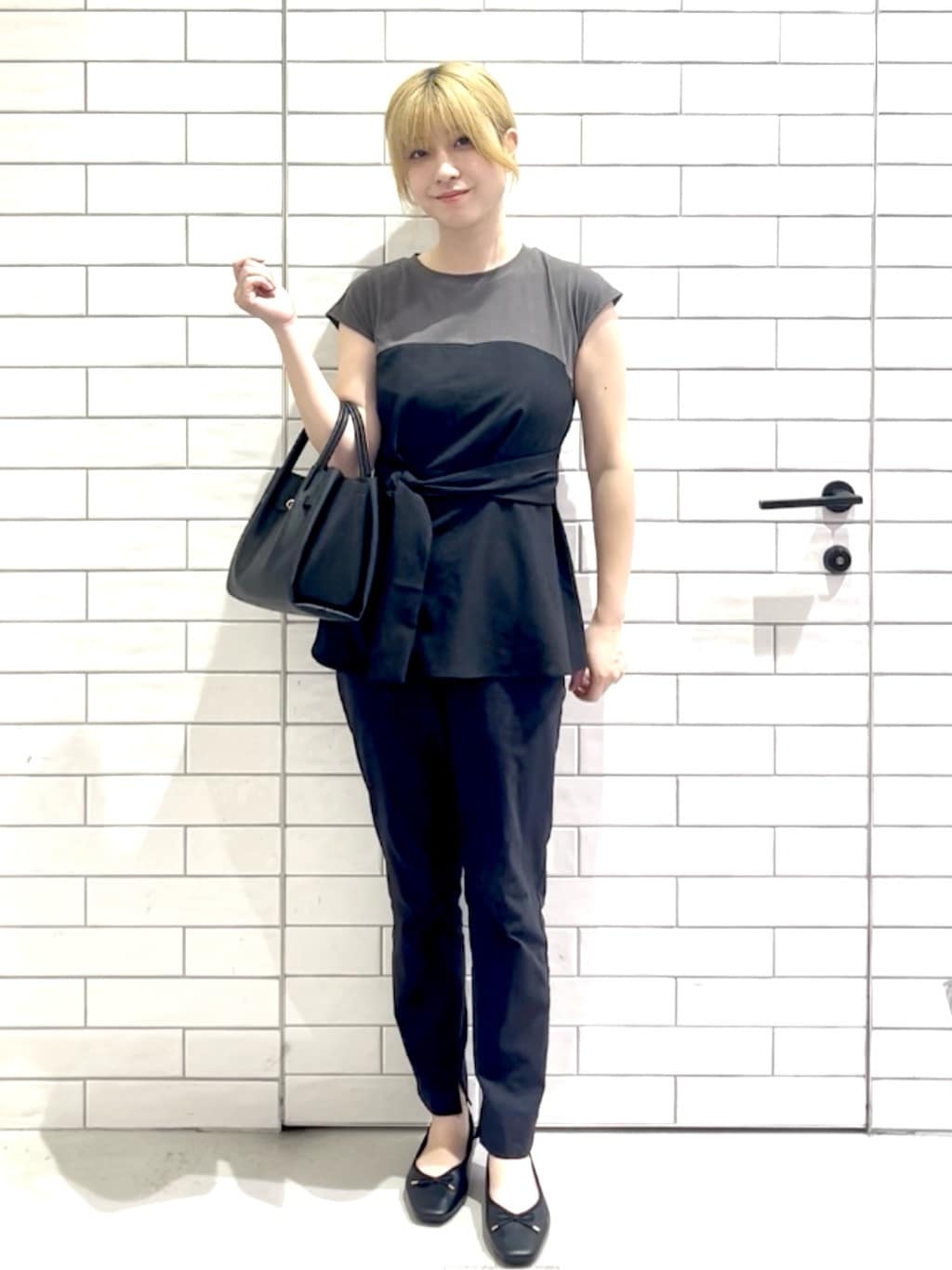 しおりさんの「OPAQUE.CLIP｜ビスチェドッキングカットソー【洗濯機洗い可】」を使ったコーディネート