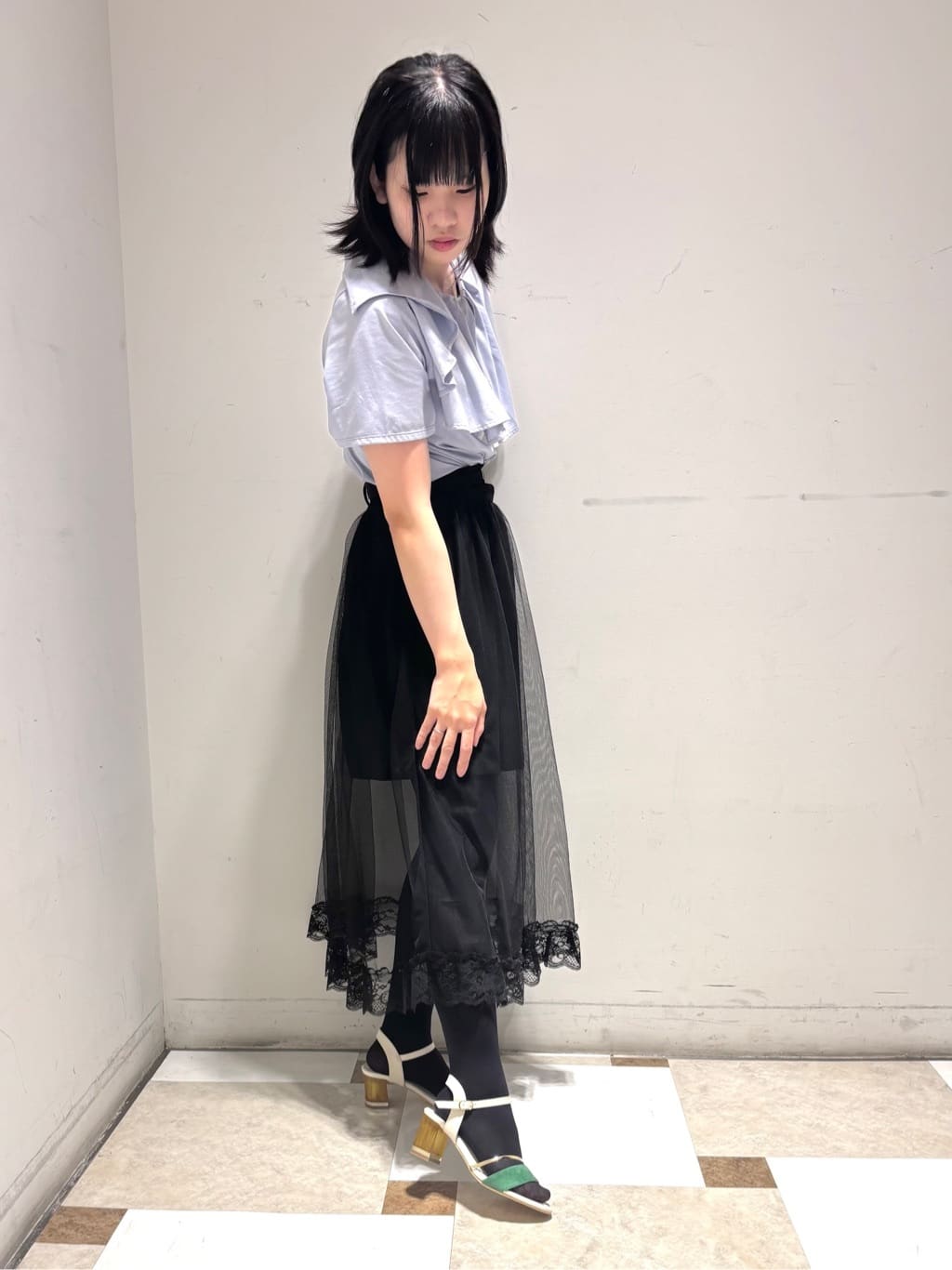 夜桜さんの「ESPERANZA｜カラーヒールサンダル」を使ったコーディネート