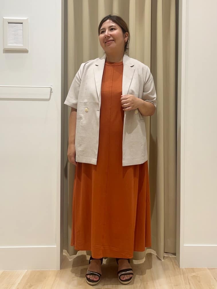 ゆうmamaさんの「grove｜軽やかに羽織れて、きちんと見え ハーフスリーブテーラードジャケット」を使ったコーディネート
