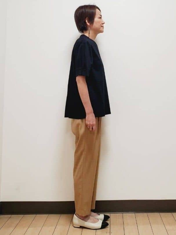 yuuさんの「Reflect｜【すっきり見え！長め丈／マシンウォッシュ可】スキッパーネックジャージトップス」を使ったコーディネート