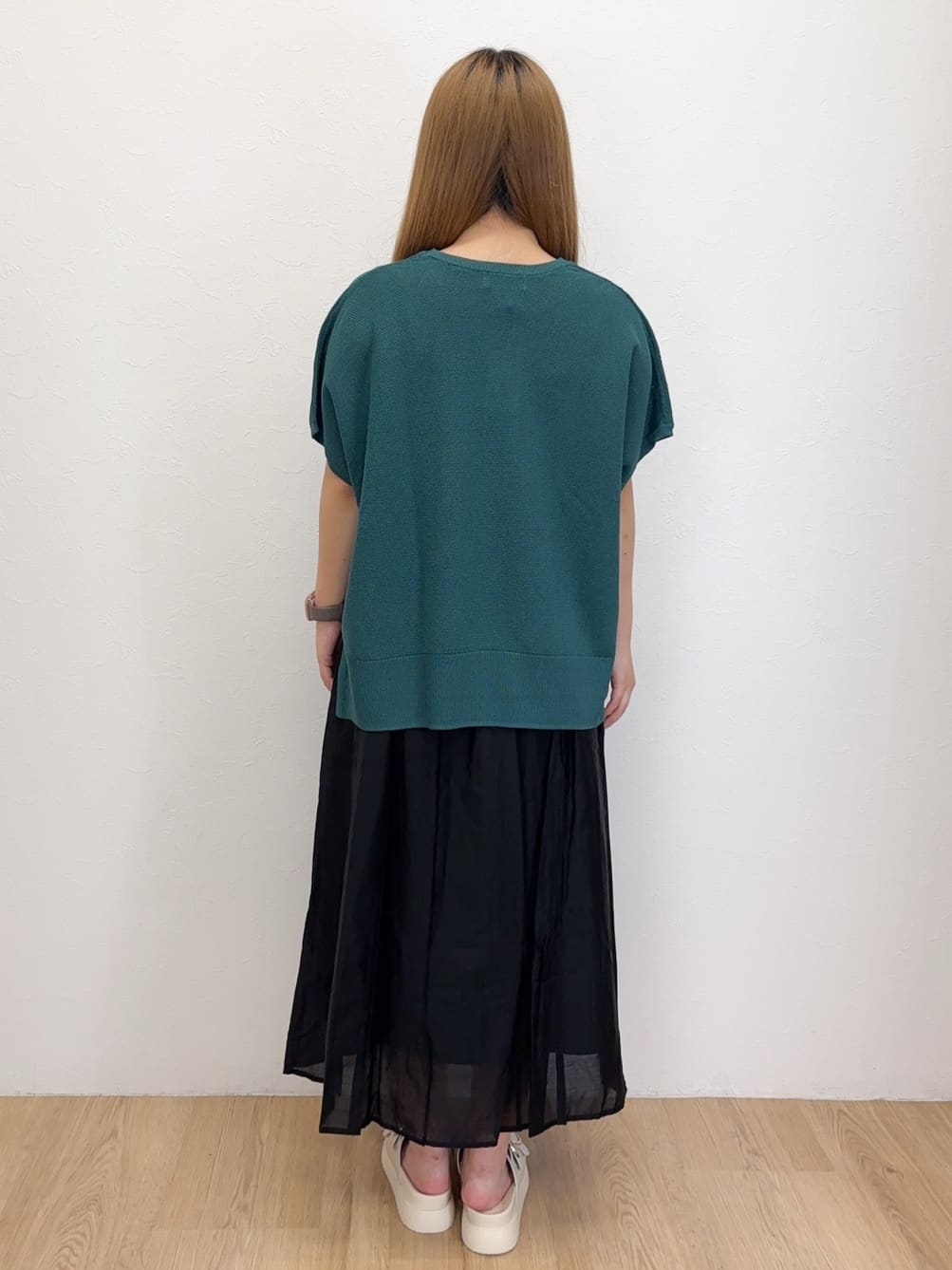 Haruさんの「OPAQUE.CLIP｜《5色展開／S-LLサイズ》リラクシーメッシュニット【洗濯機洗い可】」を使ったコーディネート