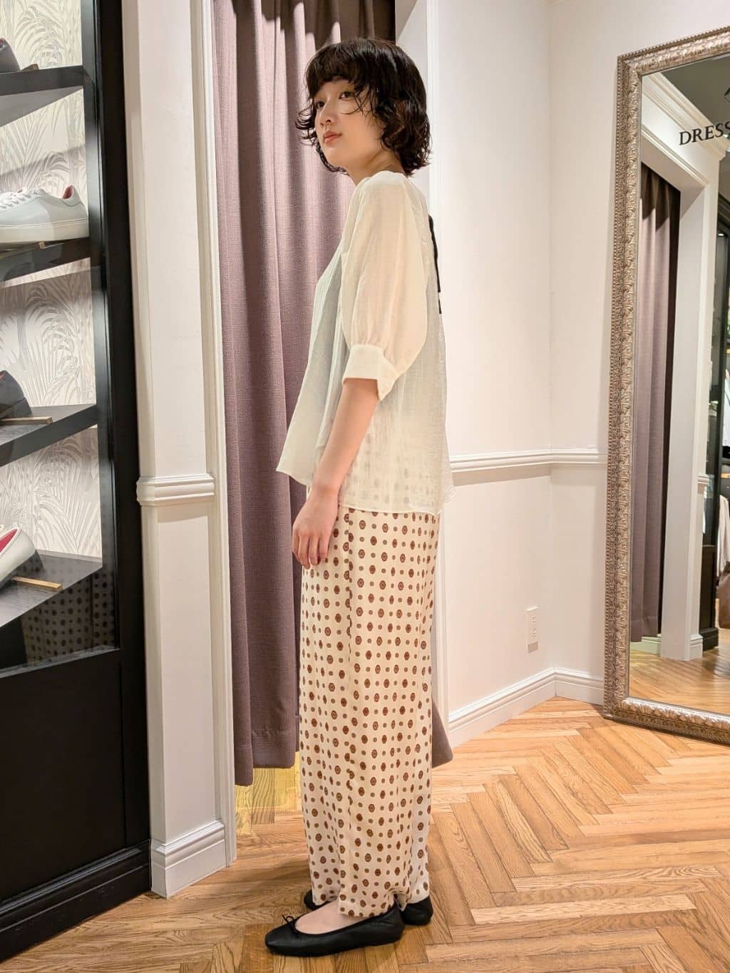 saoriさんの「DRESSTERIOR｜◆ソフトレザーバレエシューズ」を使ったコーディネート