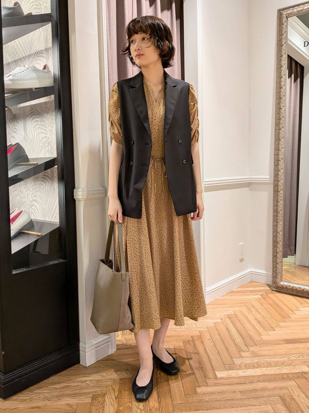 saoriさんの「DRESSTERIOR｜◆ソフトレザーバレエシューズ」を使ったコーディネート