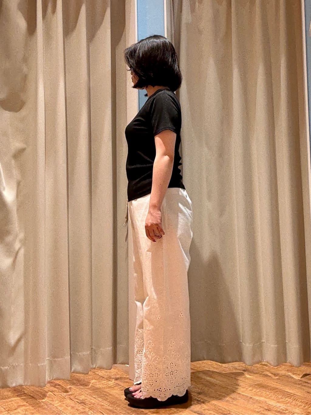 Haruさんの「SHOO･LA･RUE｜【S-LL】大人のラメ感 テレコ半袖トップス」を使ったコーディネート