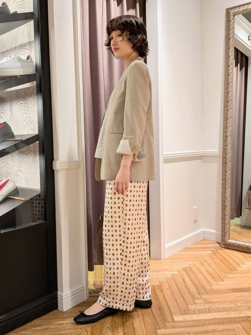 saoriさんの「DRESSTERIOR｜◆ソフトレザーバレエシューズ」を使ったコーディネート